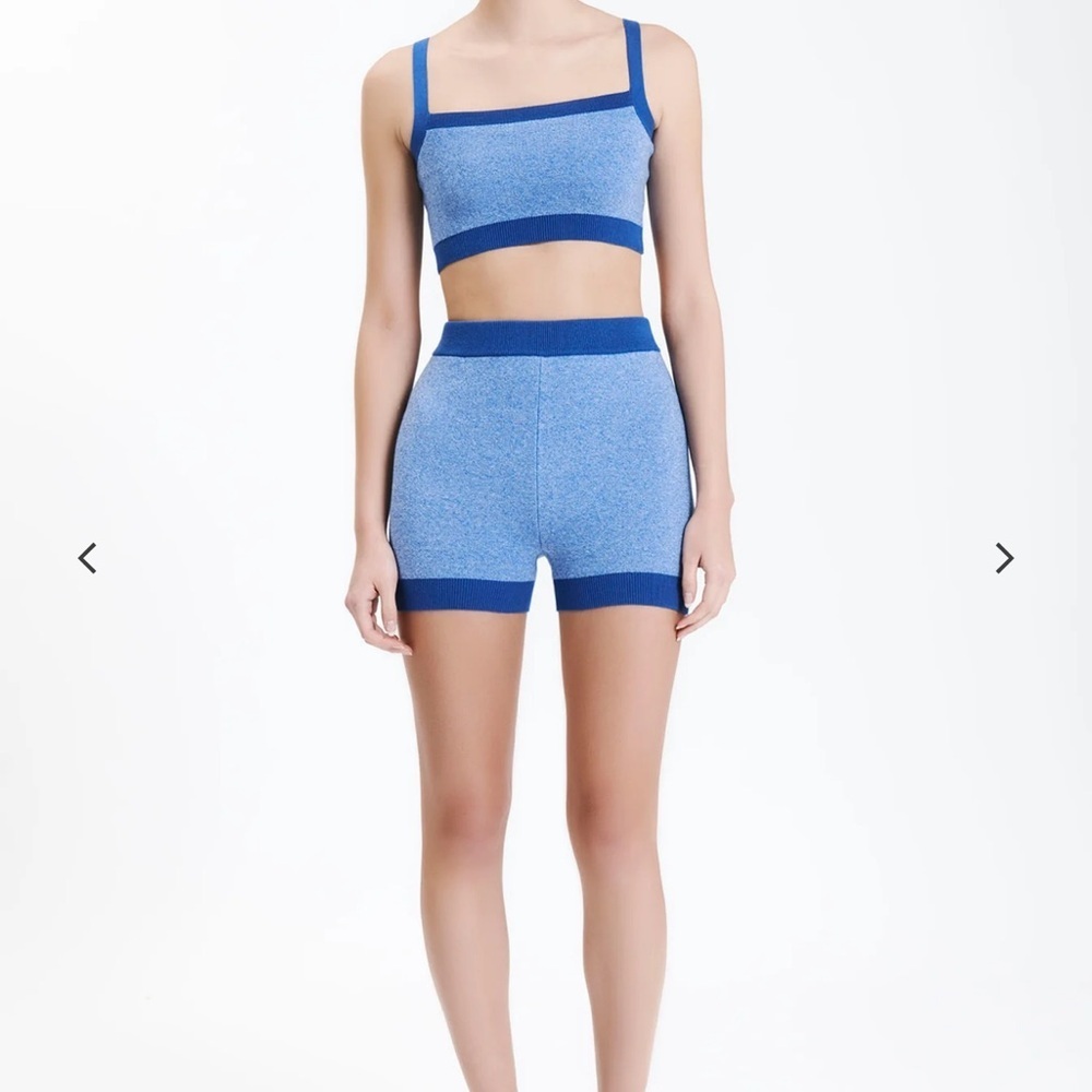 NudeLucy Blue Organic Cotton Active Knit Short